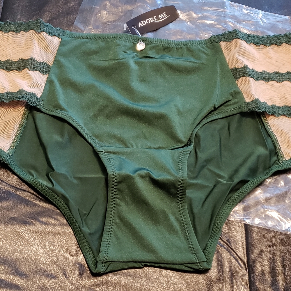 Adore Me green and tan panties